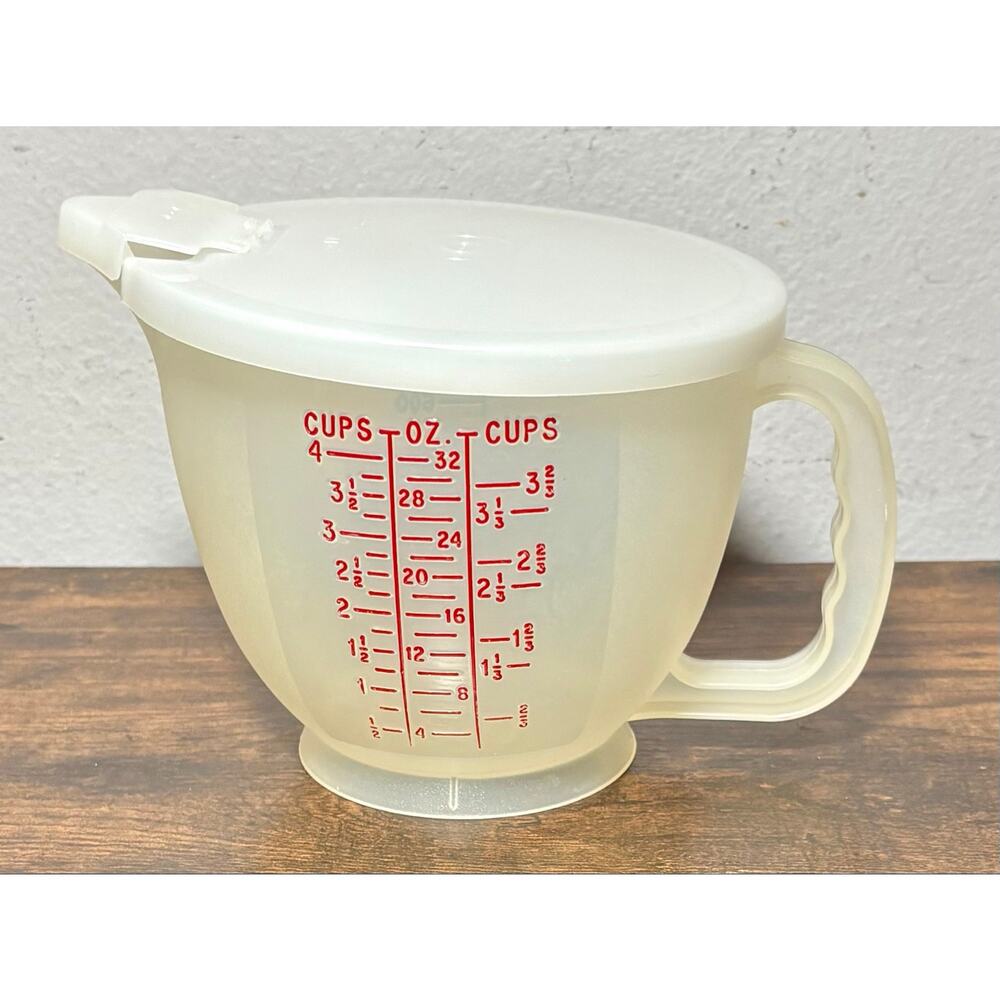 Vintage Tupperware Measuring Cup 4-Cup/1000ml 1288-6 W/ Spout Lid